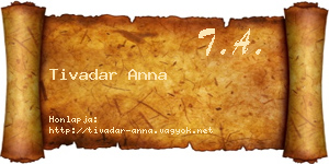 Tivadar Anna névjegykártya